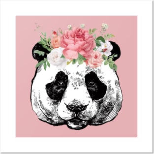 Panda Bear and Bouquet Pop Art Posters and Art